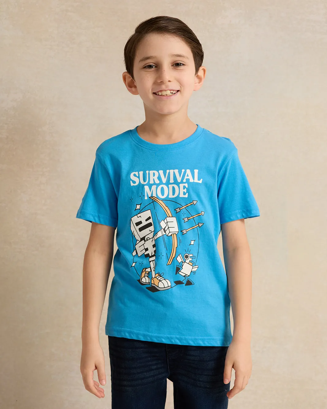 Boys Blue Printed T-shirt sold by Redtag