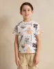 Boys White Printed T-shirt sold by Redtag
