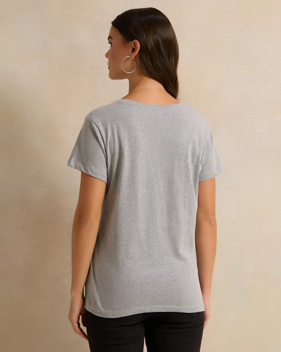 Women Grey Printed T-Shirt sold by Redtag product image thumbnail 3