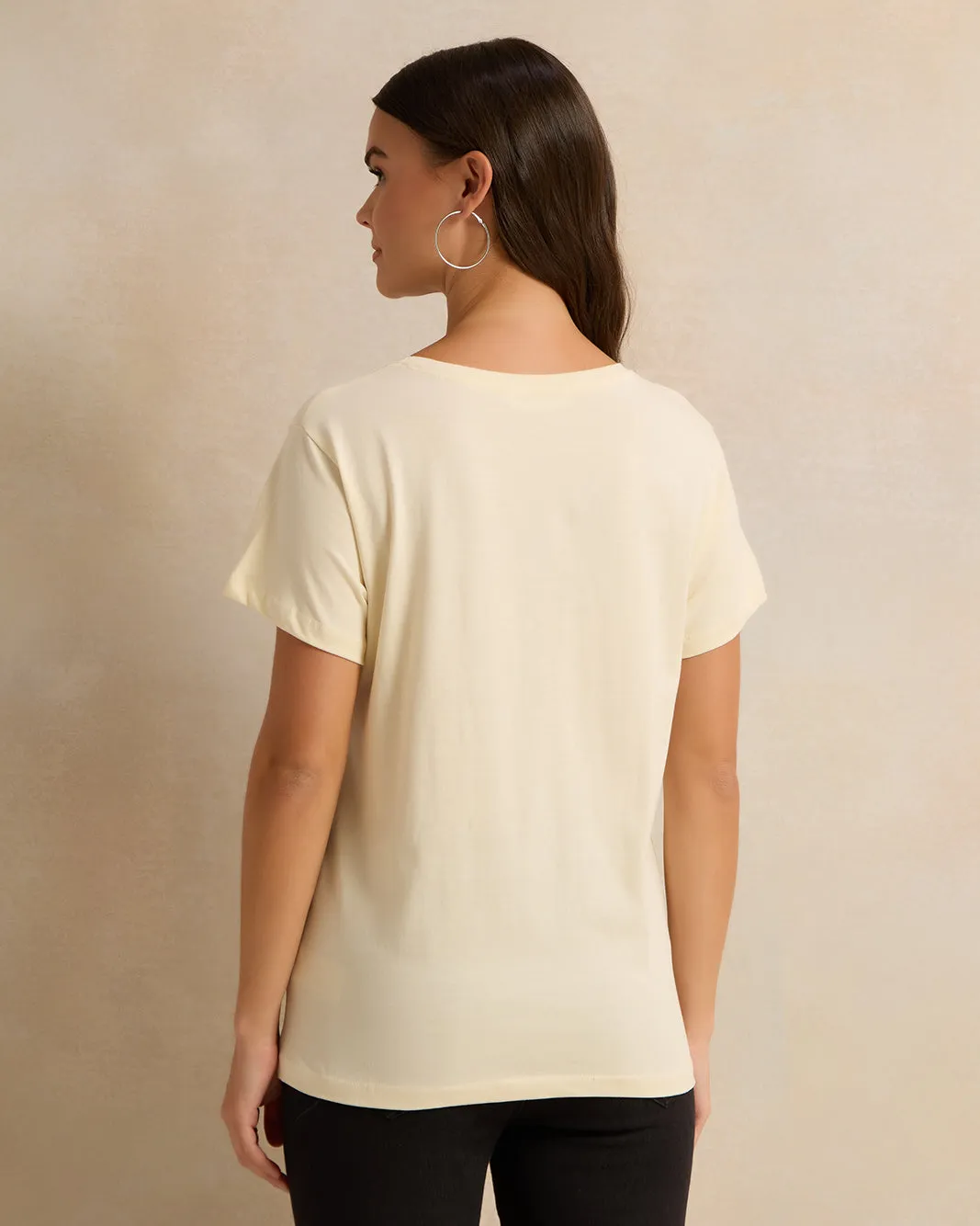 Women Yellow Printed T-Shirt sold by Redtag product image thumbnail 3