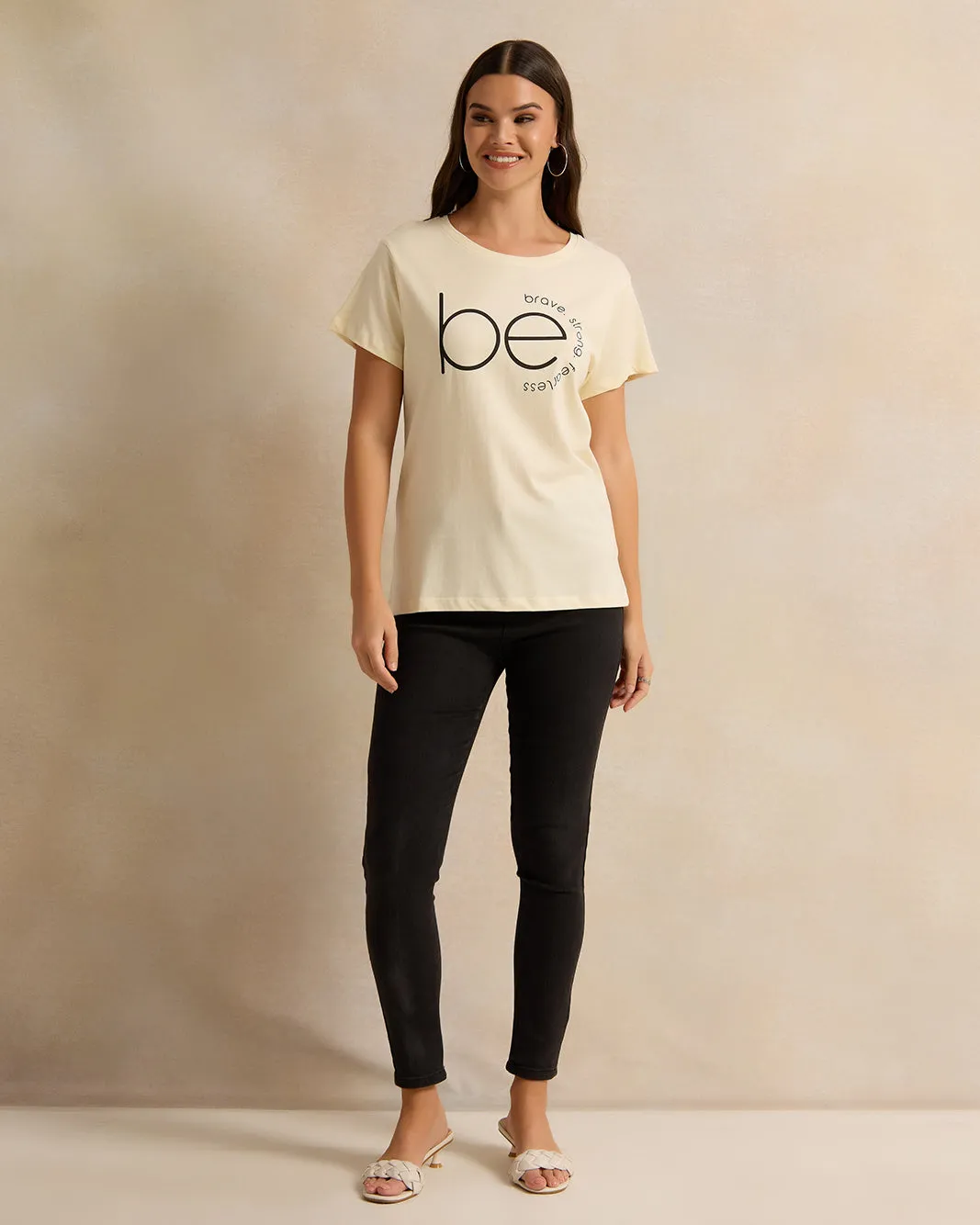 Women Yellow Printed T-Shirt sold by Redtag product image thumbnail 2