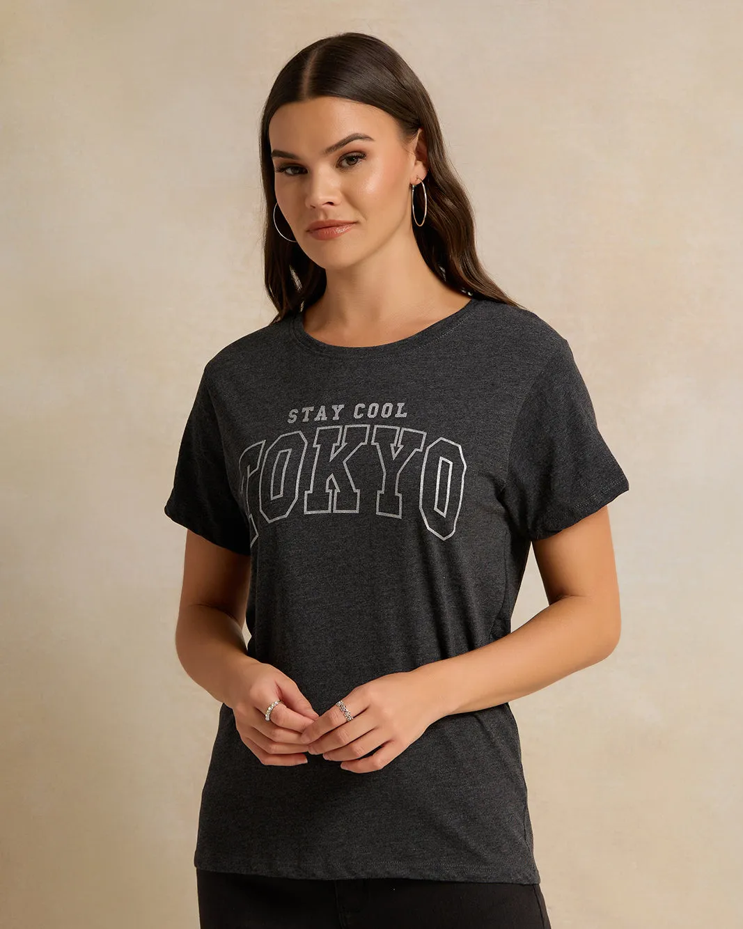 Women Black Printed T-Shirt sold by Redtag