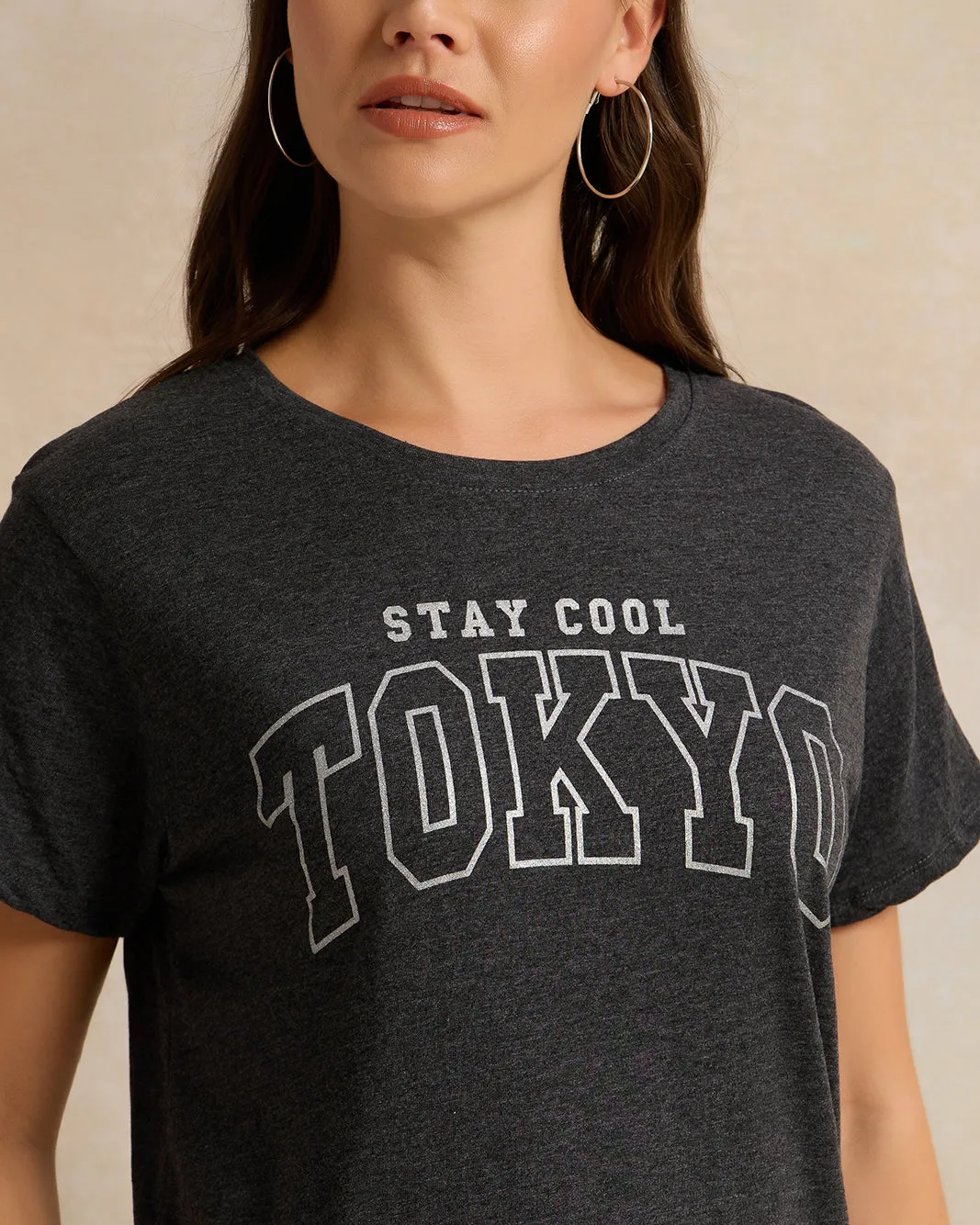 Women Black Printed T-Shirt sold by Redtag product image thumbnail 4