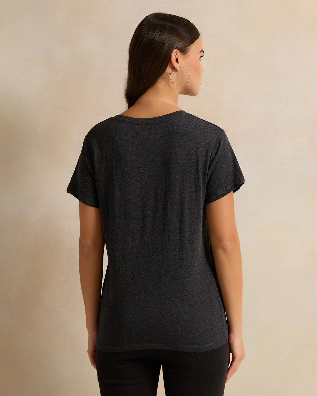 Women Black Printed T-Shirt sold by Redtag product image thumbnail 3