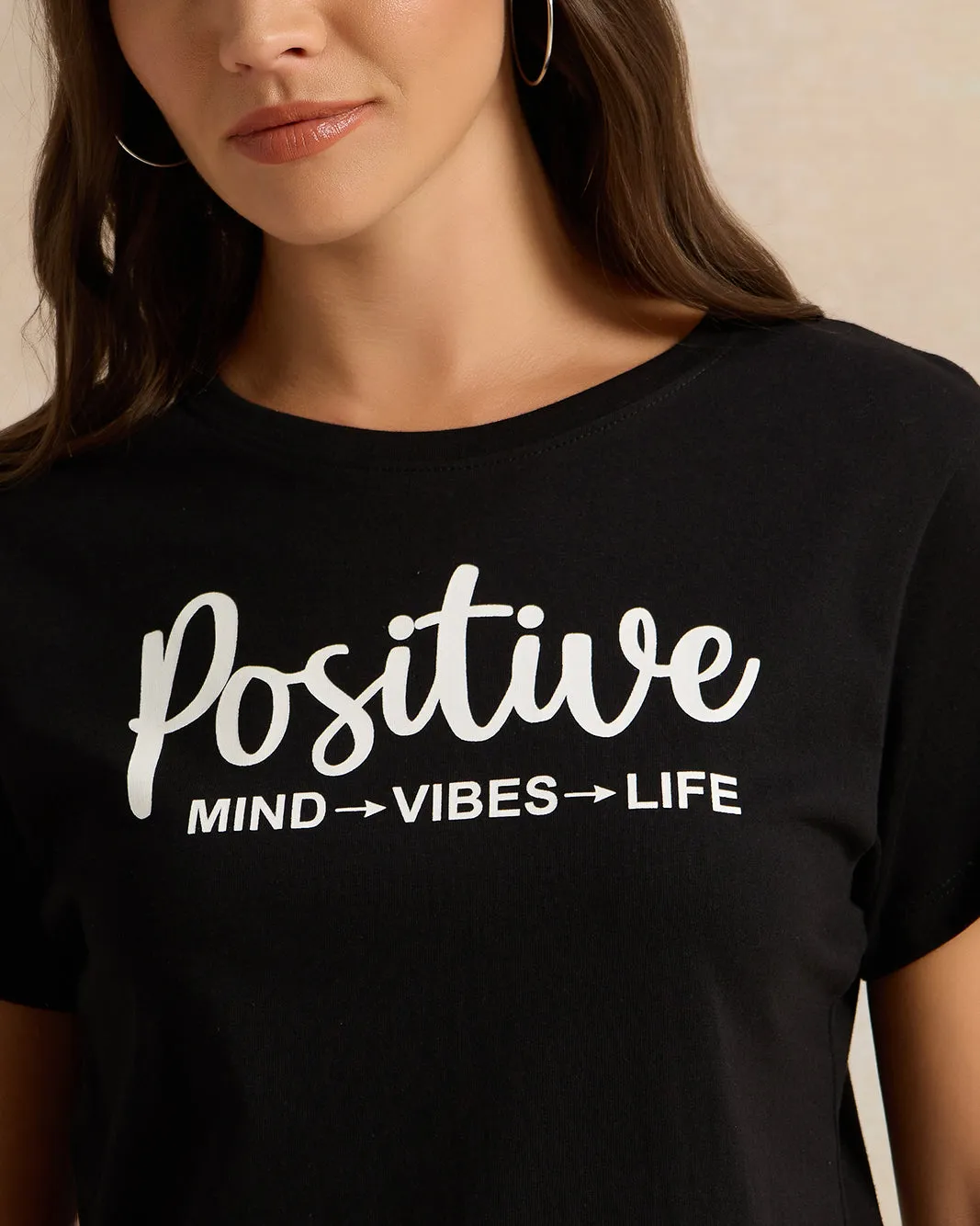 Women Black Printed T-Shirt sold by Redtag product image thumbnail 4