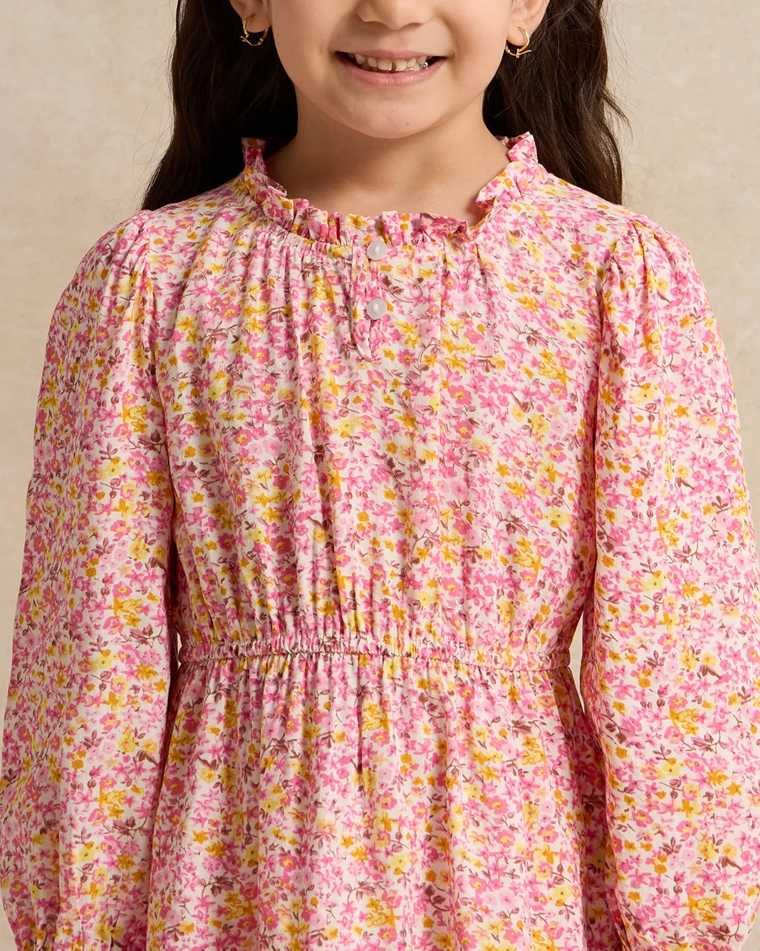 Girls Pink Printed Dress sold by Redtag product image thumbnail 4