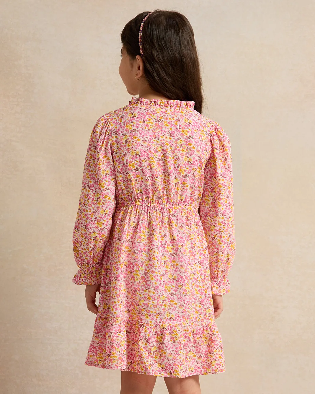 Girls Pink Printed Dress sold by Redtag product image thumbnail 3