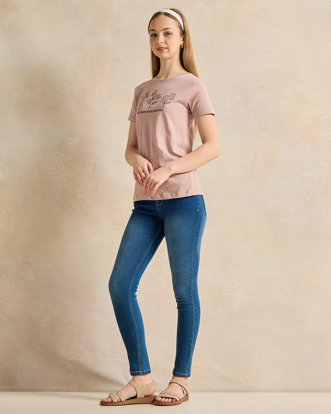 Senior Girls Lilac Printed T-Shirt sold by Redtag product image thumbnail 2