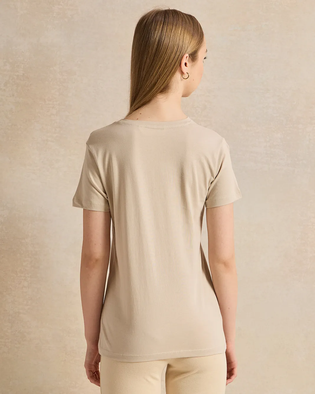 Senior Girls Beige Printed T-Shirt sold by Redtag product image thumbnail 3