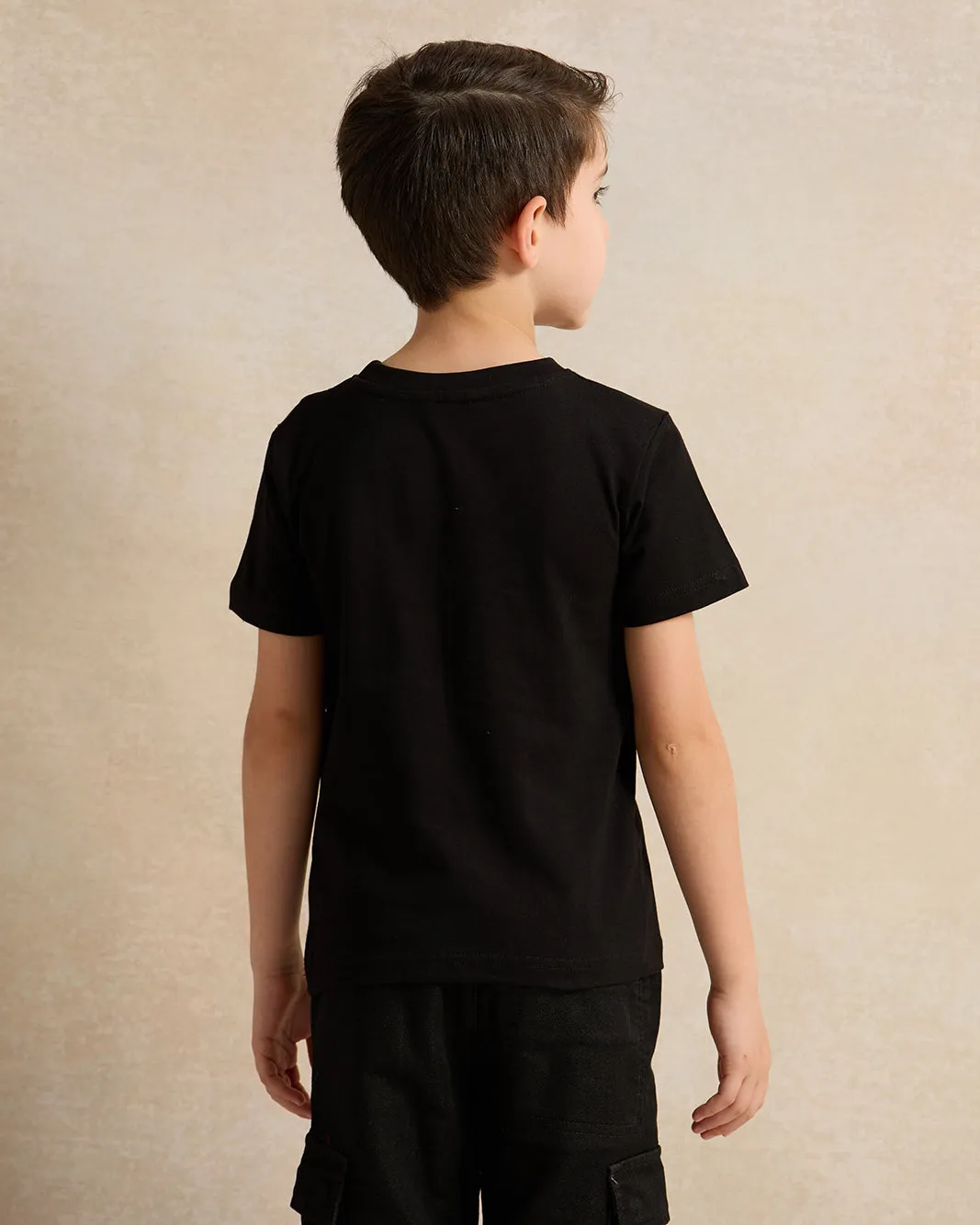 Boys Black Printed T-Shirt sold by Redtag product image thumbnail 3