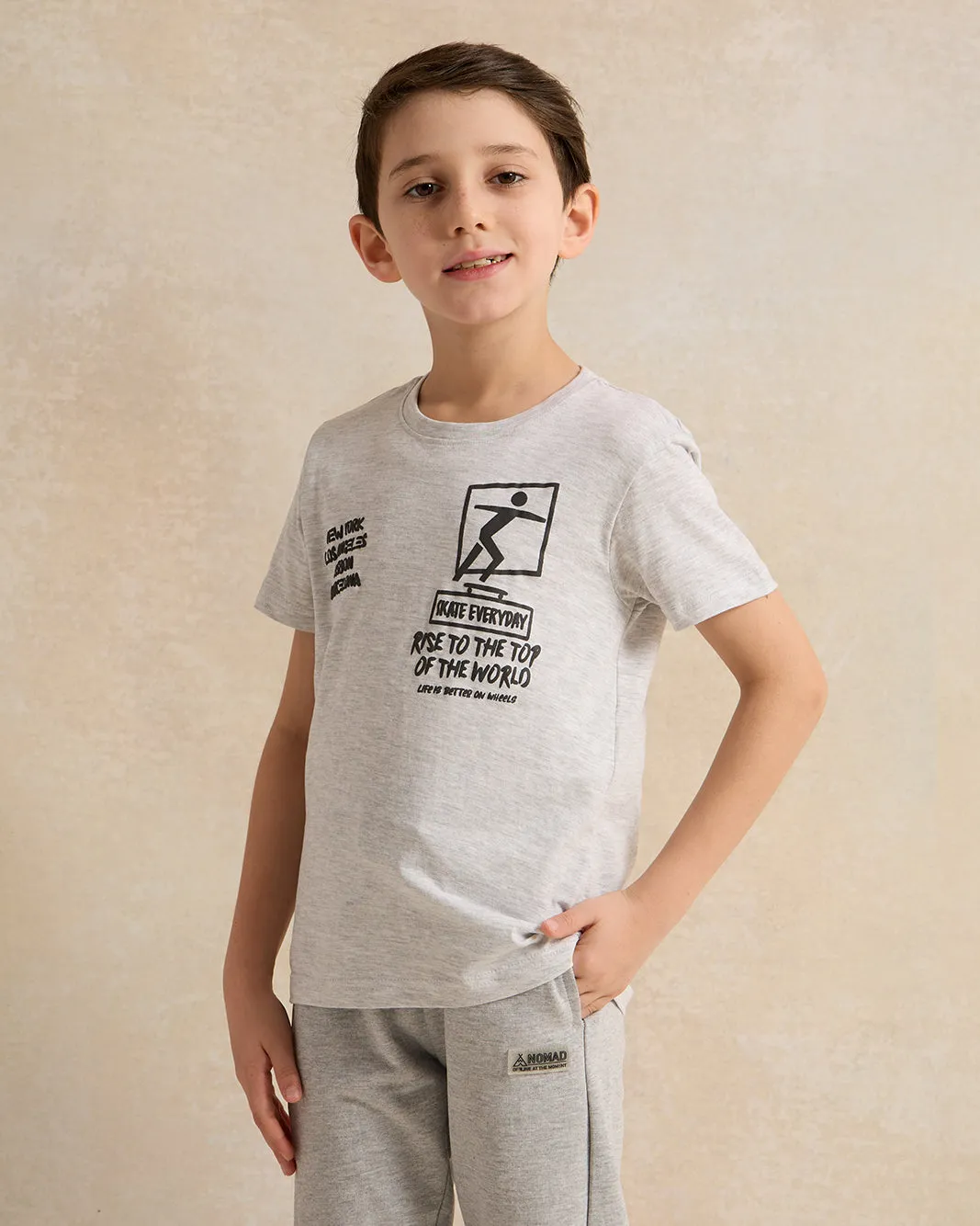 Boys Grey Printed T-Shirt sold by Redtag
