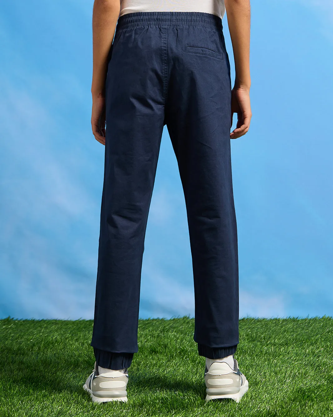 Senior Boys Navy Pull On Solid Joggers sold by Redtag product image thumbnail 3