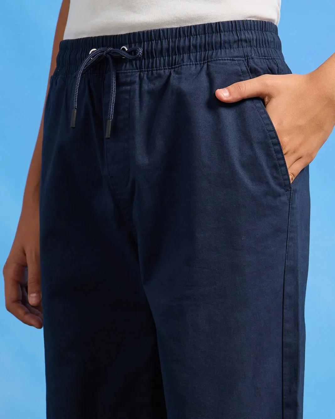 Senior Boys Navy Pull On Solid Joggers sold by Redtag product image thumbnail 4