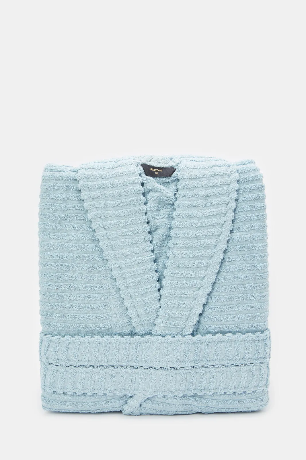 Blue Ribbed Bathrobe sold by Redtag product image thumbnail 2