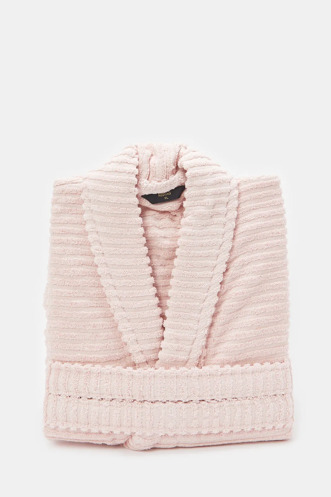 Pink Ribbed Belted Bathrobe sold by Redtag