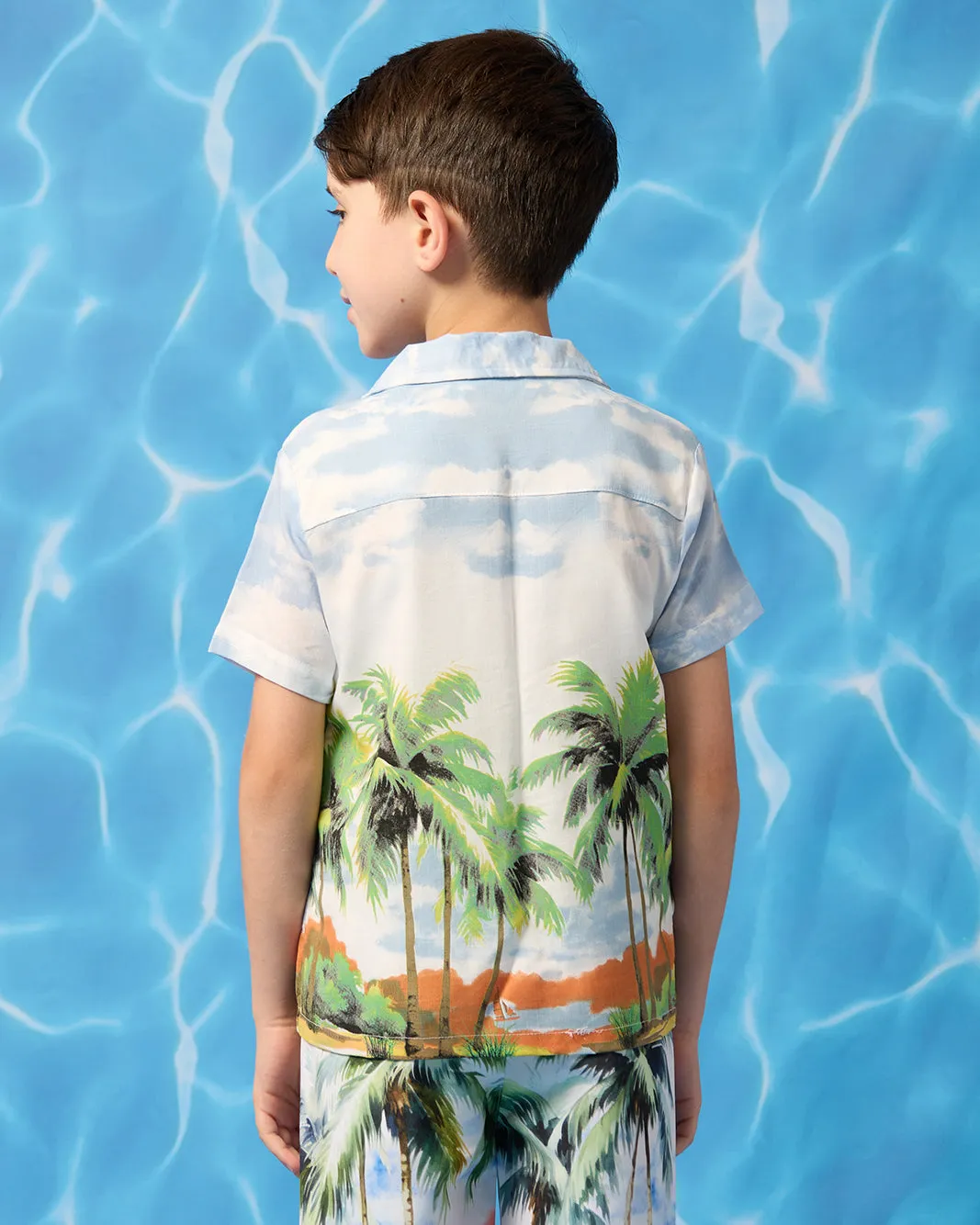 Boys White Palm Printed Shirt sold by Redtag product image thumbnail 3