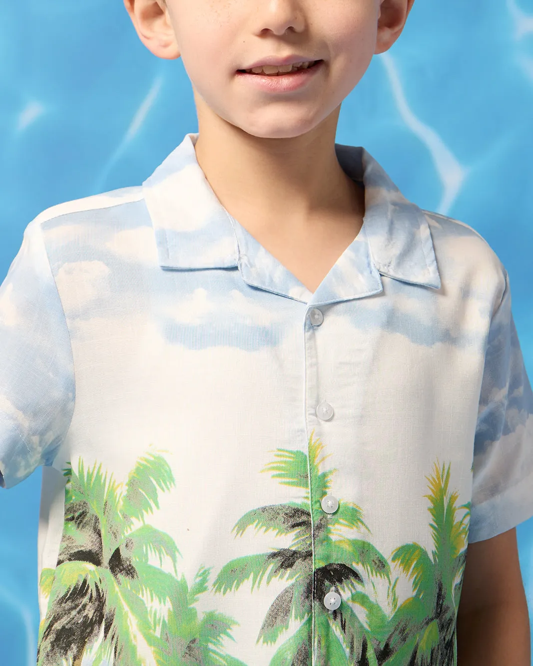 Boys White Palm Printed Shirt sold by Redtag product image thumbnail 4