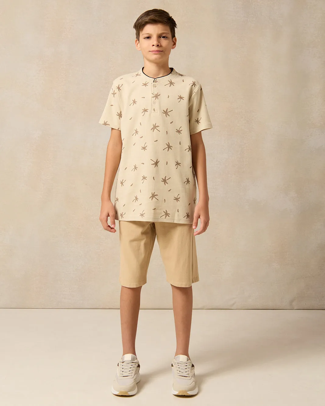 Senior Boys Beige Printed Polo Shirt sold by Redtag product image thumbnail 2