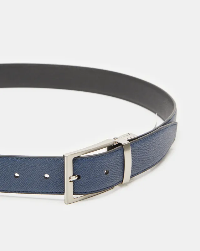 Men Navy And Black Belt With Twist Buckle sold by Redtag