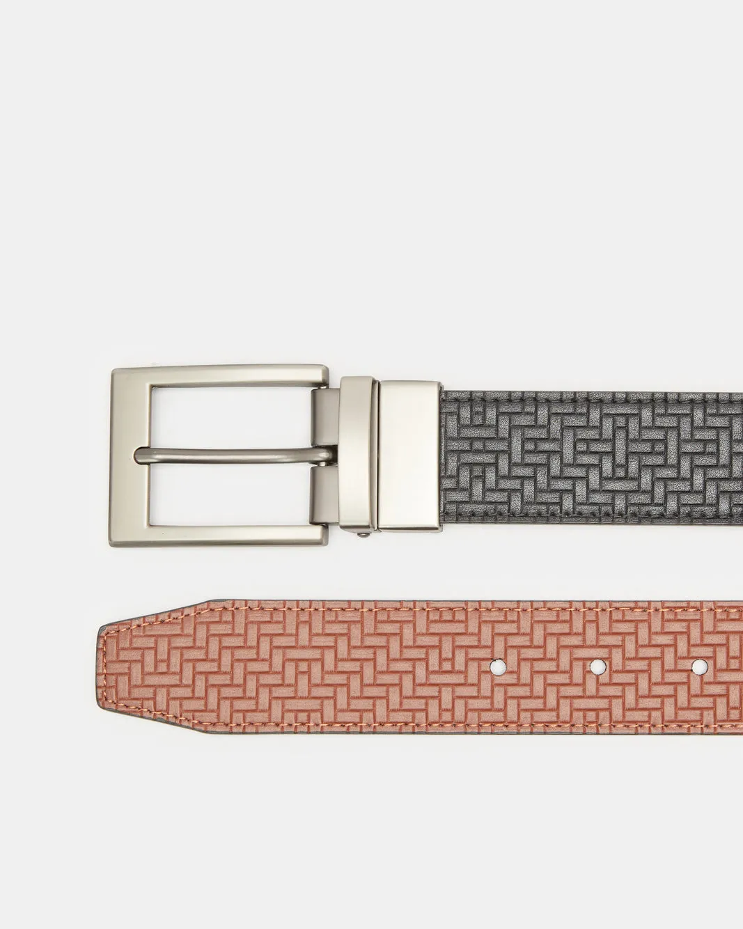 Men Black And Tan Twist Buckle Belt sold by Redtag product image thumbnail 2