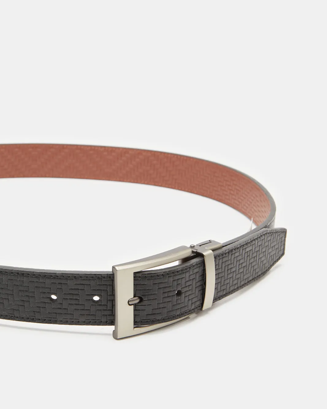 Men Black And Tan Twist Buckle Belt sold by Redtag