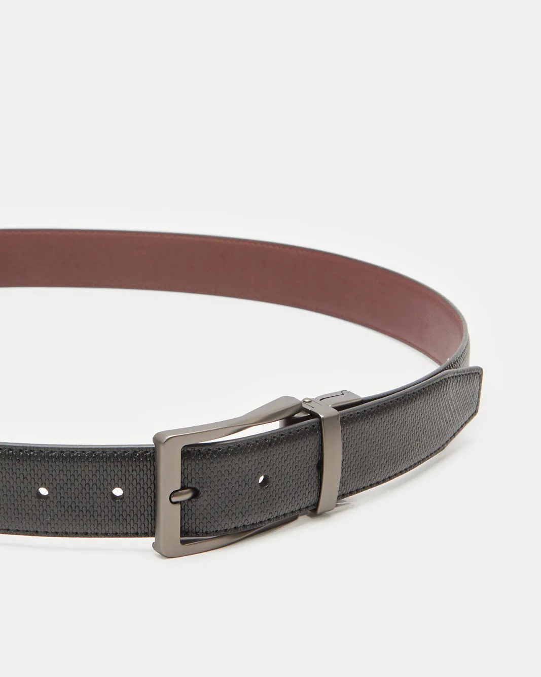 Men Black And Tan Twist Buckle Belt sold by Redtag