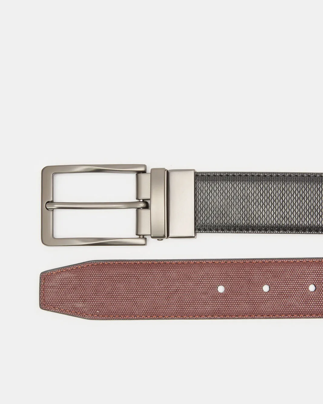 Men Black And Tan Twist Buckle Belt sold by Redtag product image thumbnail 2