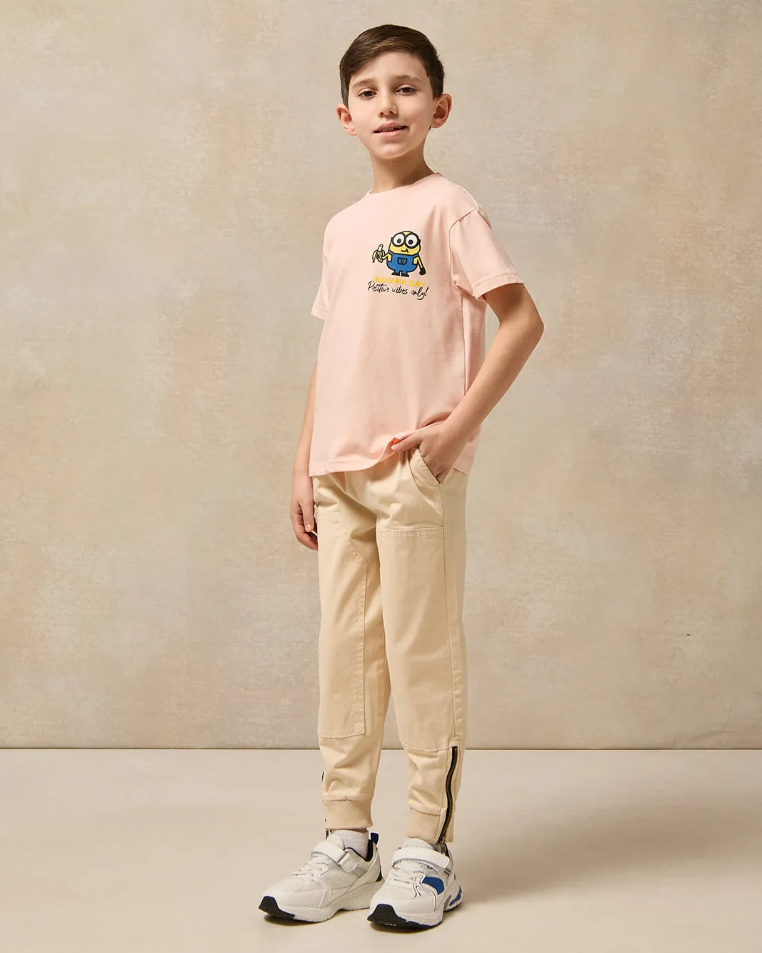 Boys Beige Embellished Trouser Jogger sold by Redtag product image thumbnail 2