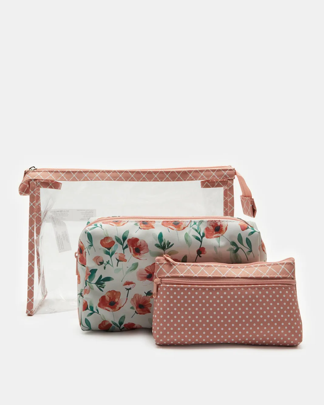 Women Pink Printed Cosmetic Pouch Set (3 Piece) sold by Redtag