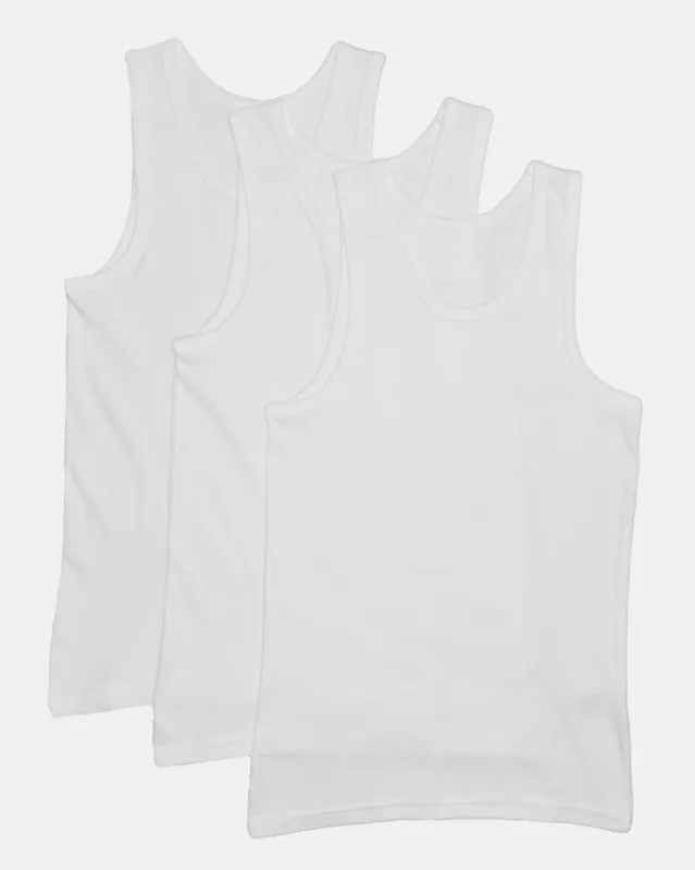 Senior Boys White Basic Vest Set (Pack Of 3) sold by Redtag