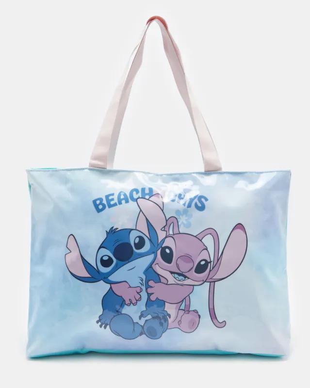 Girls Blue And Pink Stitch Tote Bag sold by Redtag