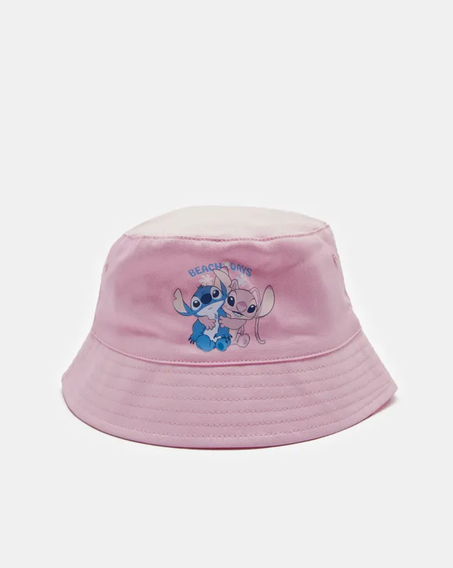 Girls Pink Stitch Bucket Cap sold by Redtag