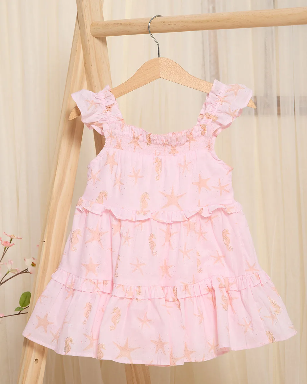 Infant Girls Pink Printed Dress sold by Redtag product image thumbnail 3