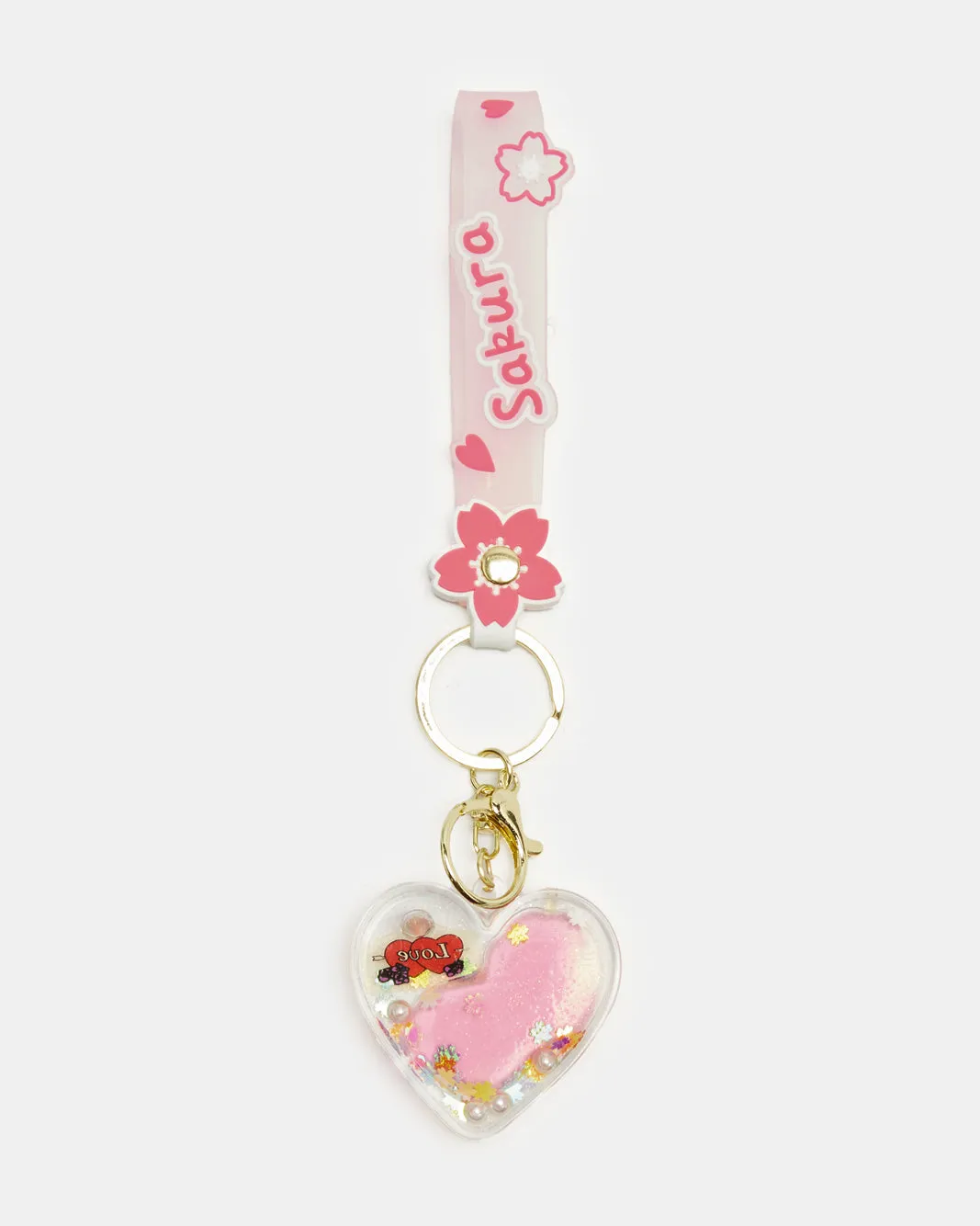 Women Pink Heart Embellished Key Ring sold by Redtag