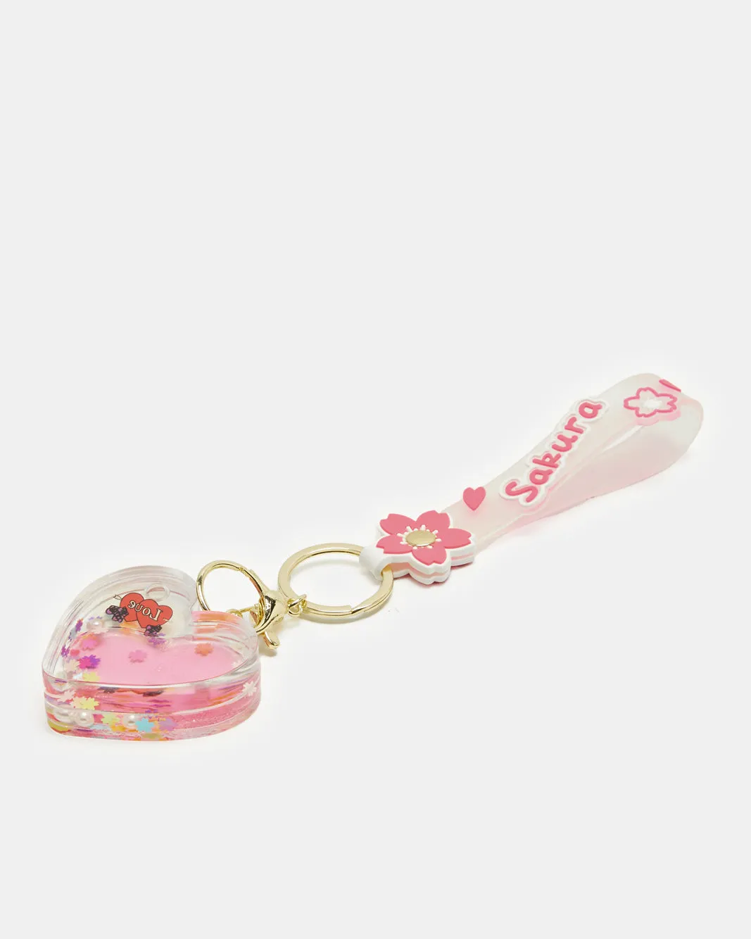 Women Pink Heart Embellished Key Ring sold by Redtag product image thumbnail 2