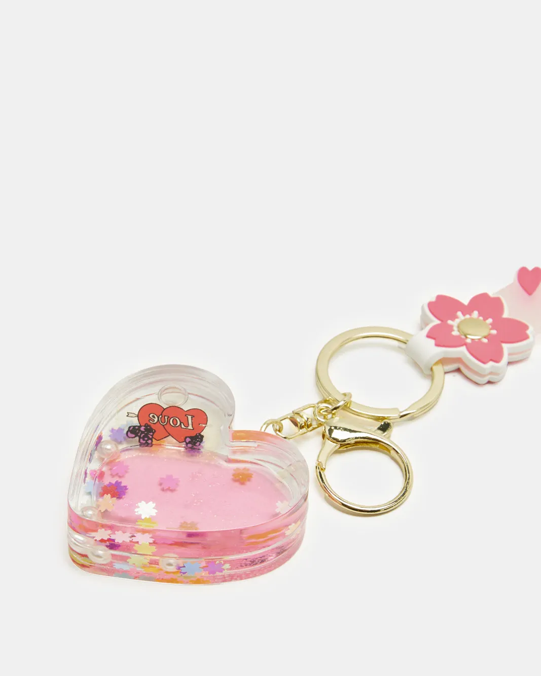 Women Pink Heart Embellished Key Ring sold by Redtag product image thumbnail 3