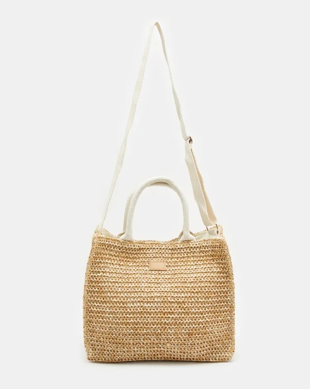 Women Beige Textured Beach Bag sold by Redtag
