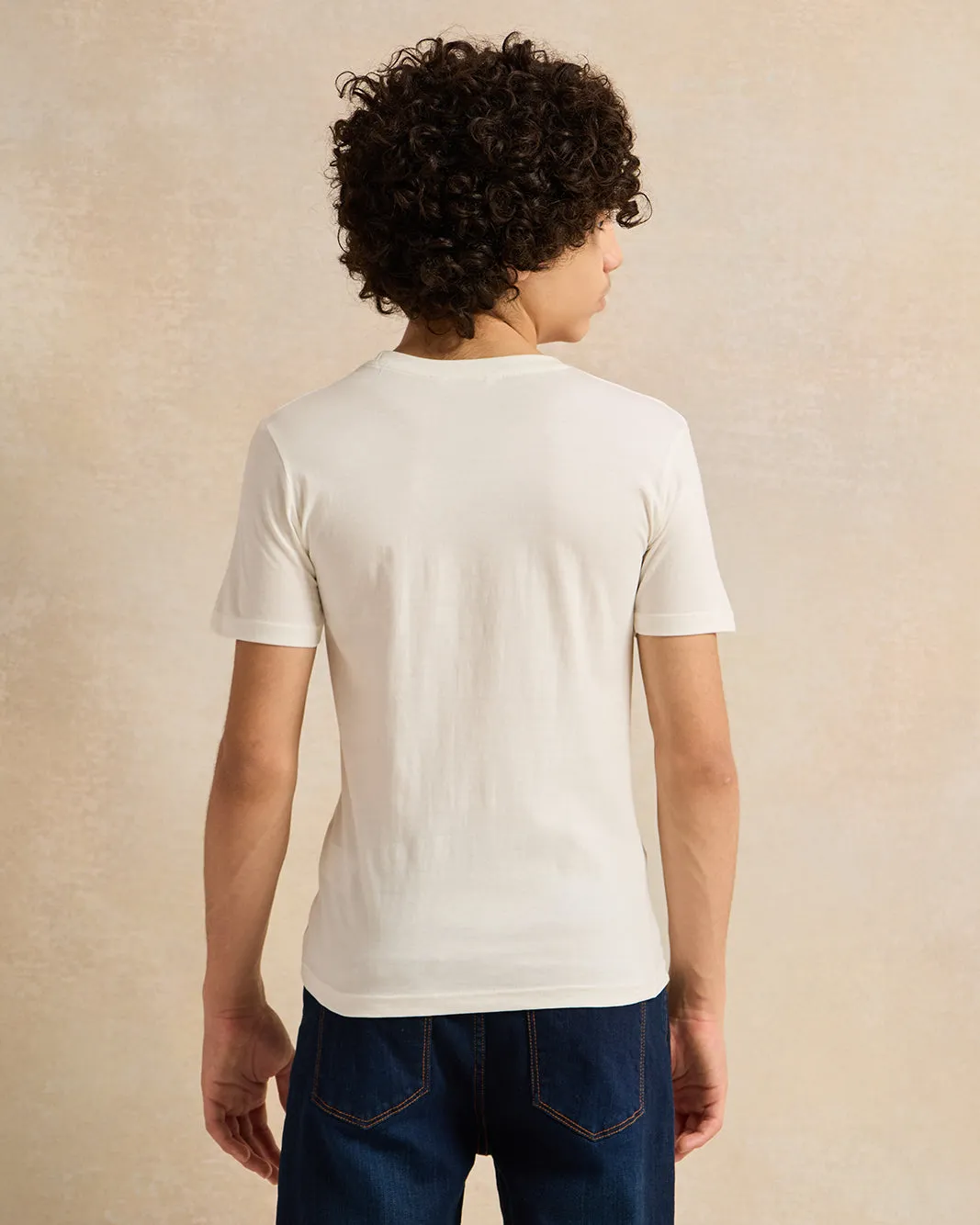 Senior Boys White Printed T-Shirt sold by Redtag product image thumbnail 3