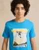 Senior Boys Blue Printed T-Shirt sold by Redtag