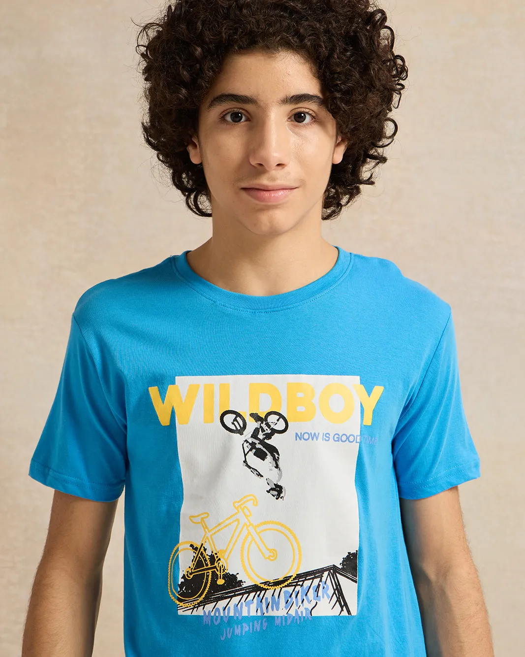 Senior Boys Blue Printed T-Shirt sold by Redtag product image thumbnail 4