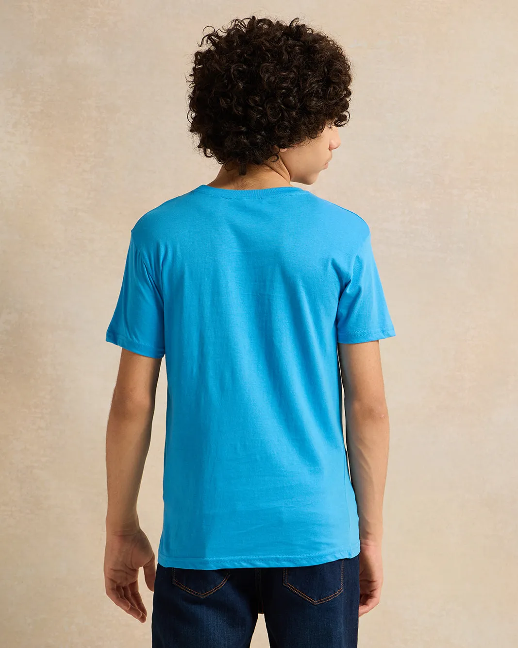 Senior Boys Blue Printed T-Shirt sold by Redtag product image thumbnail 3