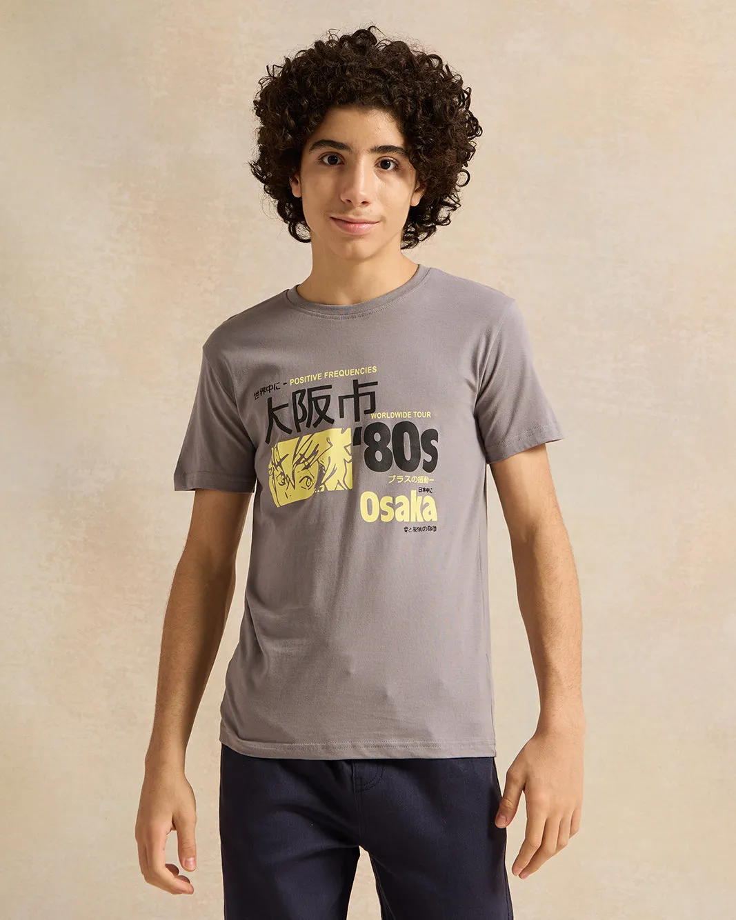 Senior Boys Grey Printed T-Shirt sold by Redtag