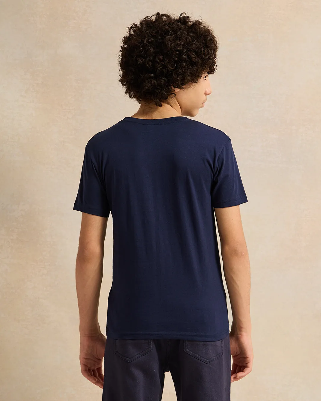Senior Boys Navy Printed T-Shirt sold by Redtag product image thumbnail 3