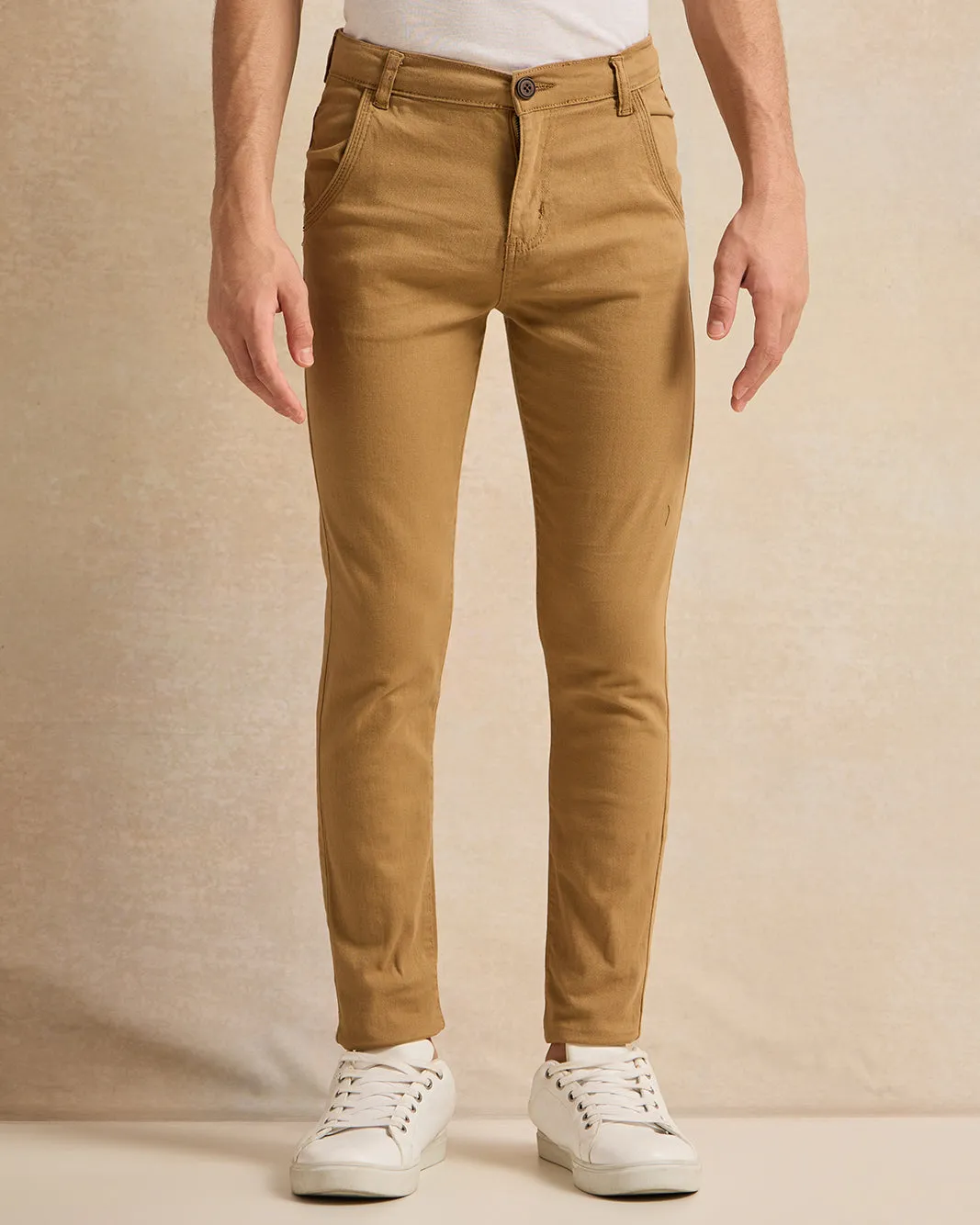 Senior Boys Tan Basic Casual Trouser sold by Redtag