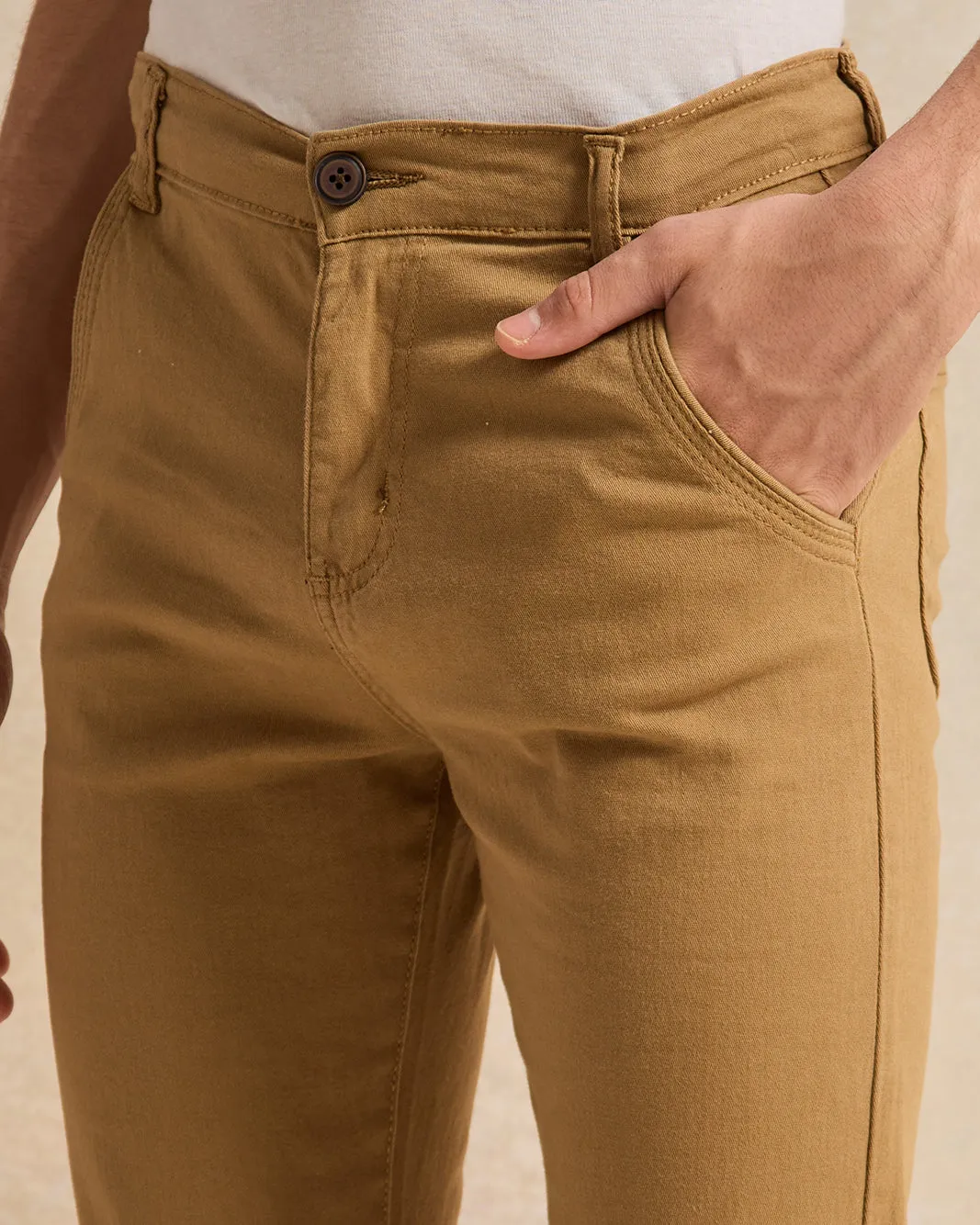 Senior Boys Tan Basic Casual Trouser sold by Redtag product image thumbnail 4