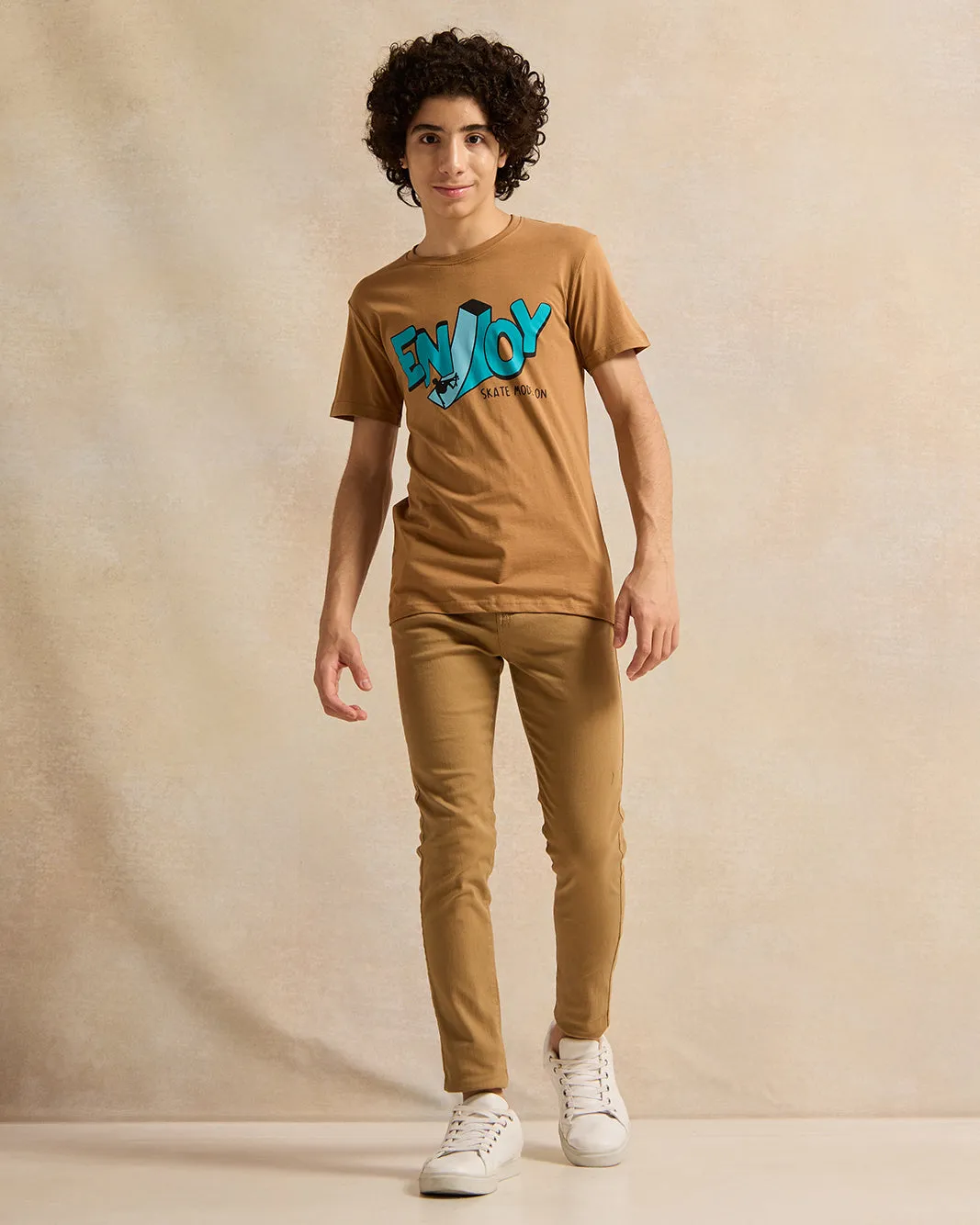 Senior Boys Tan Basic Casual Trouser sold by Redtag product image thumbnail 2
