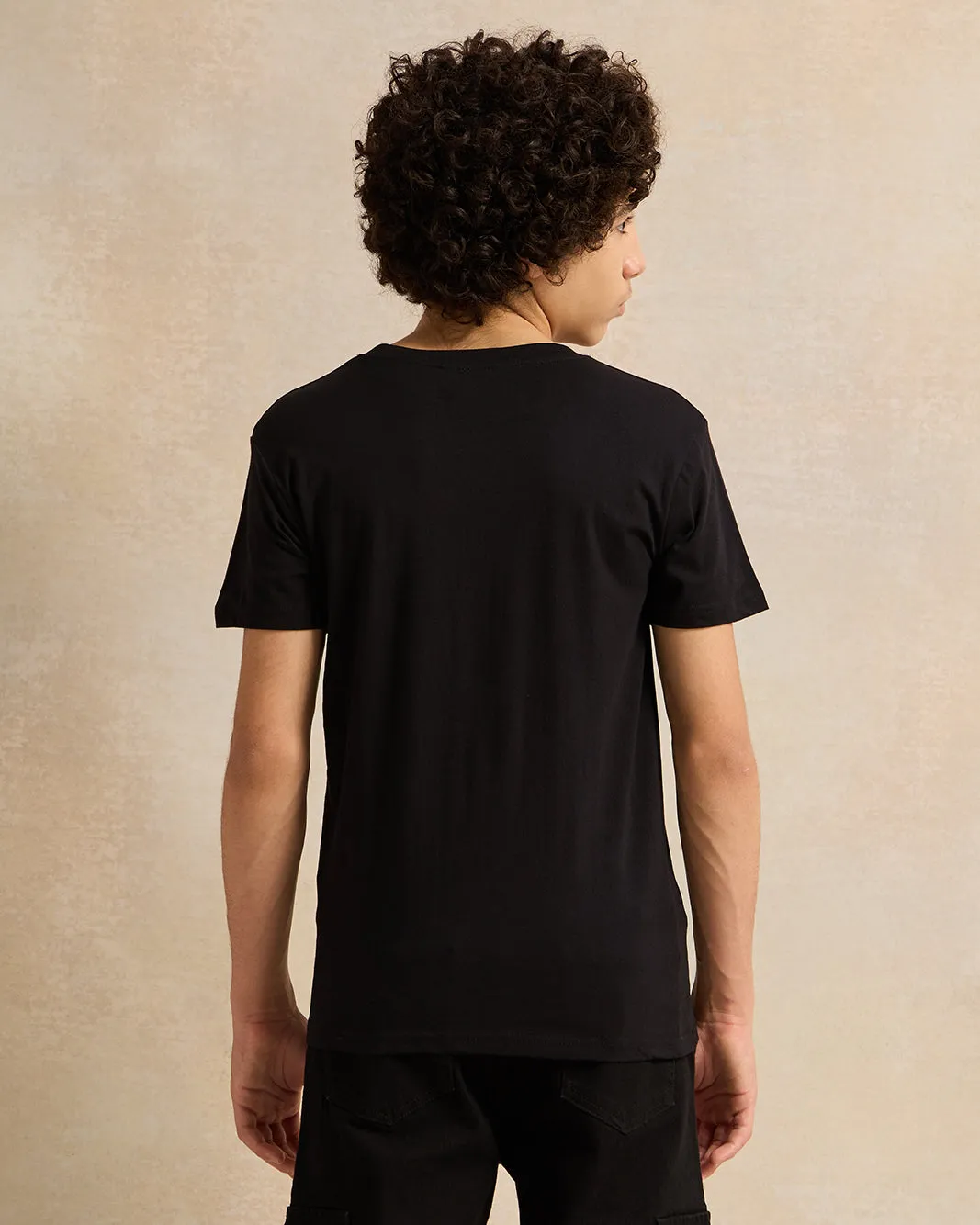 Senior Boys Black Printed T-Shirt sold by Redtag product image thumbnail 3