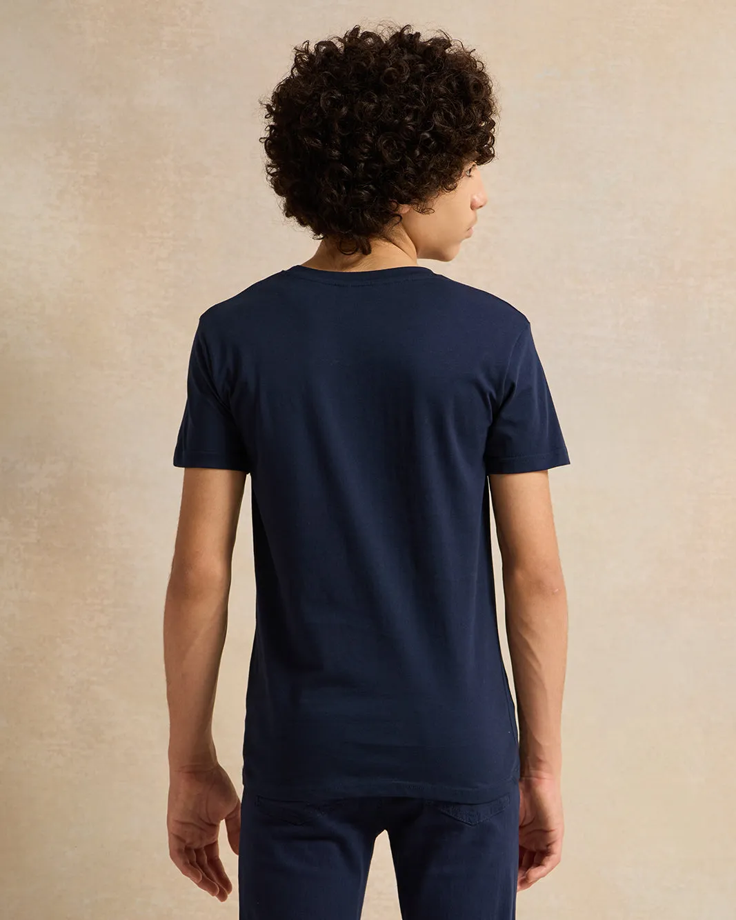 Senior Boys Navy Printed T-Shirt sold by Redtag product image thumbnail 3