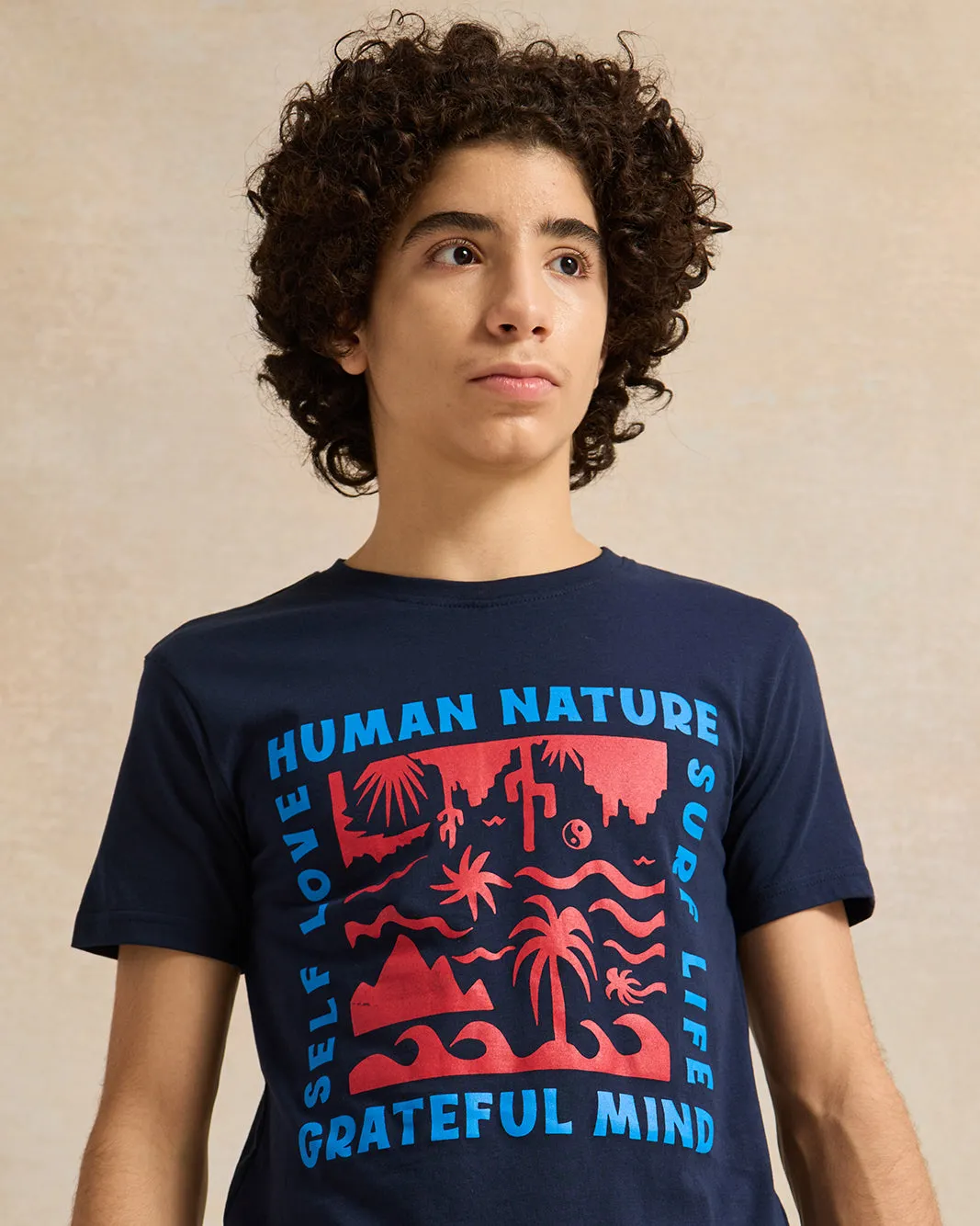Senior Boys Navy Printed T-Shirt sold by Redtag product image thumbnail 4