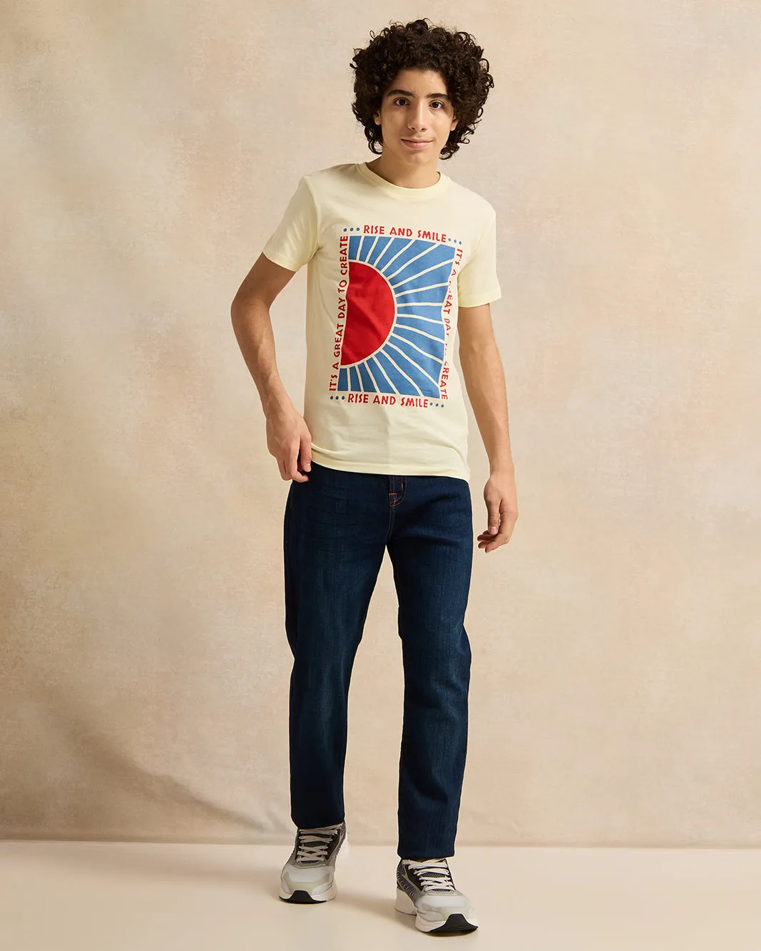 Senior Boys Yellow Printed T-Shirt sold by Redtag product image thumbnail 2